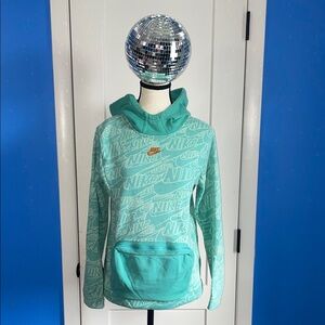 Nike Kids/Womens S/M Aqua Logo Hoodie
Fits both kids and small/ medium women